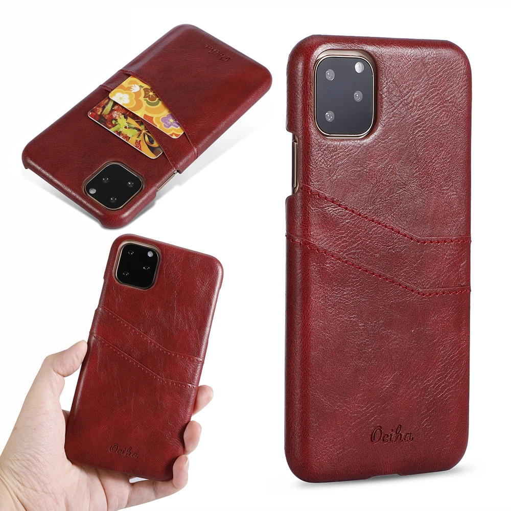 Роскошный держатель для карт чехол iPhone 11 Pro XS Max X XR 8 7 6 6S Plus кожаный бумажник задний