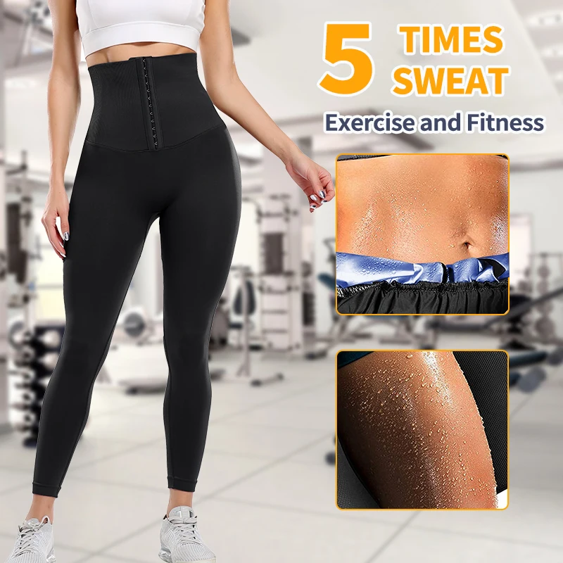 tummy tucker Sweat Sauna Pants Body Shaper for Weight Loss Slimming Shapewear Women Waist Trainer Tummy Control Thermo Sweat Leggings Fitness shapewear bodysuit