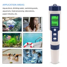 

5In1 Digital Water Quality Tester Pen EC PH Salinity Temp Solubility Meter Detector Multi-functional Waterproof Quality Monitor