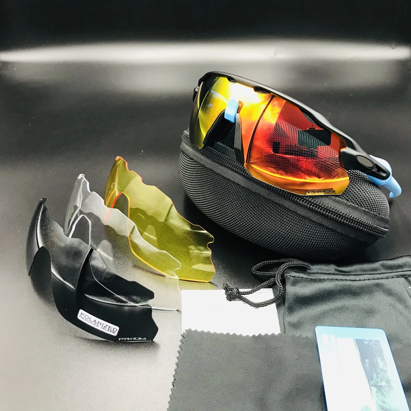 Очки для езды на велосипеде, женские, мужские, для бега, спортивные, поляризационные, для езды на велосипеде, MTB, для езды, Защитные солнцезащитные очки, 4 линзы, очки - Цвет: Polarized 4