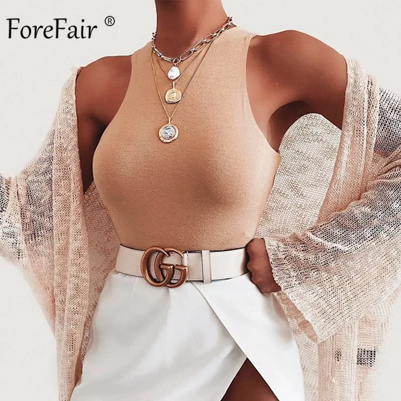 Forefair Sexy Bodysuit Women Summer Bodycon Sleeveless Solid O Neck Skinny Bodysuit Women Forefair Sexy Bodysuit Women Summer Bodycon Sleeveless Solid O Neck Skinny Bodysuit Women