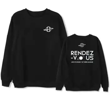 

New arrival kpop btob hyunsik mini album same printing o neck pullover hoodies unisex fleece/thin loose sweatshirt