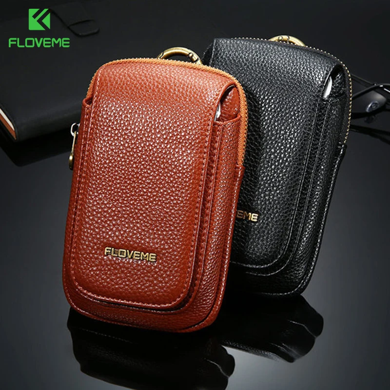 

FLOVEME Universal Leather Case For iPhone 7 6 6s Plus Cases Leather Wallet For iPhone 5s SE 7 X 10 8 Case Retro Bag Cover Pouch