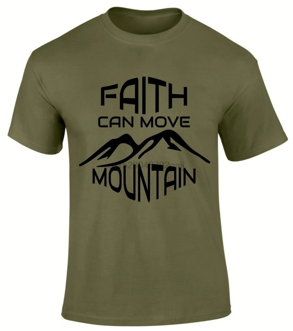 Faith Can Move/мужская футболка с надписью Христианское Евангелие верующий гору