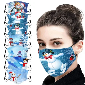 

Mascarilla navidad Christmas mascarillas Cute Christmas Snowman Print Mask Cotton Breath Reuse Face mask antivirus маска maske #