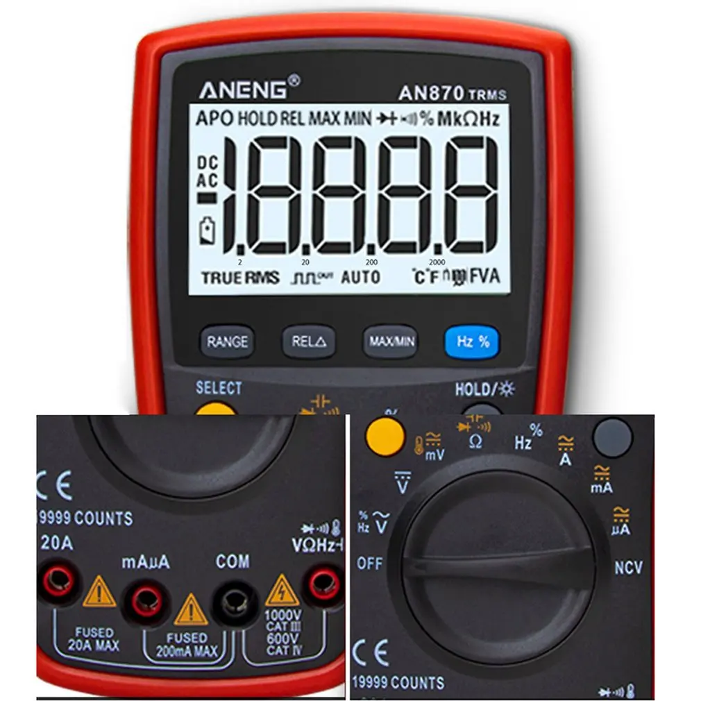 multi-função eletricista display digital aneng