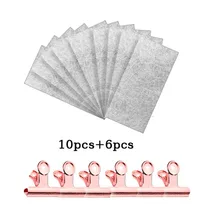 6 шт. нержавеющая сталь русиан C кривой зажимы для ногтей зажимные зажимы+ 10 шт. Обертывания для ногтей стекловолокно Профессиональный французский набор инструментов для ногтей