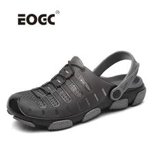 Летние мужские пляжные шлепанцы; модная прозрачная обувь; мужские пляжные сандалии; уличные повседневные пляжные вьетнамки; Водонепроницаемая Обувь