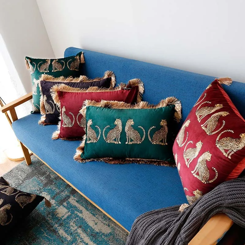 

Slip cover Rectangle Pillow cover Digital Printing Vintage Leopard Sofa Cushion cover Decorative Pillows Slipcover paris