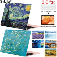 Чехол Sykiila для Macbook Air 11 13 Pro 12 13 15 чехол картина маслом оболочка A1706 A1707 A1989 Сенсорная панель Гог мрамор