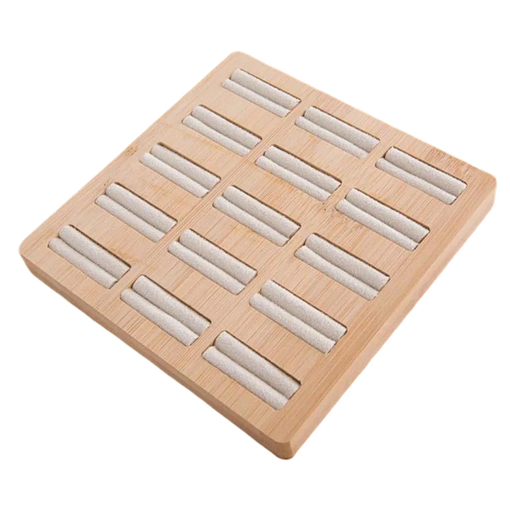 15-Slot Ring Earrings Display Trays Insert Pad Showcase Jewelry Organizer