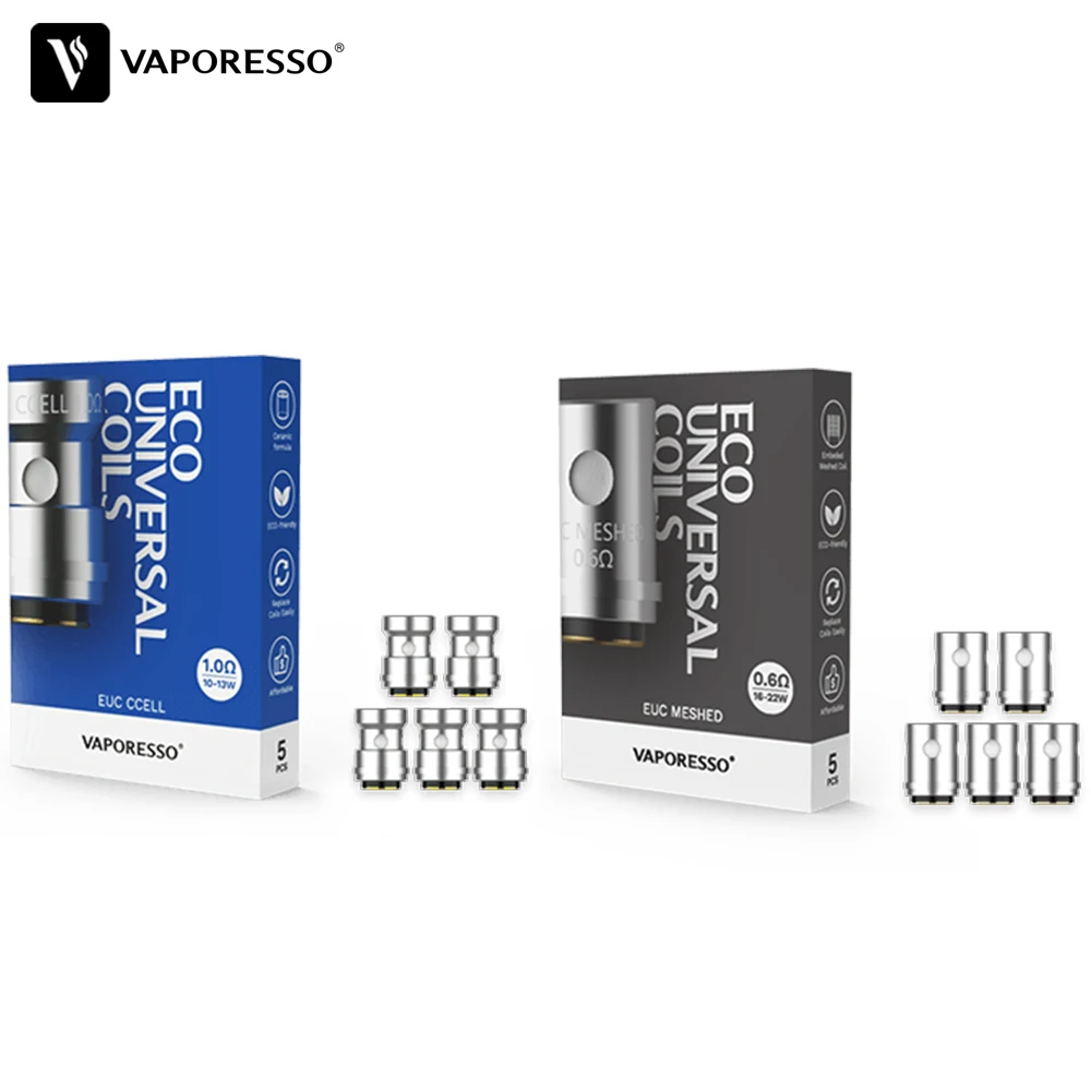 5 15 шт. оригинальный Vaporesso EUC CCELL 1ohm Meshed 0.6ohm катушка чайного волокна для VM 22 18 25 бак