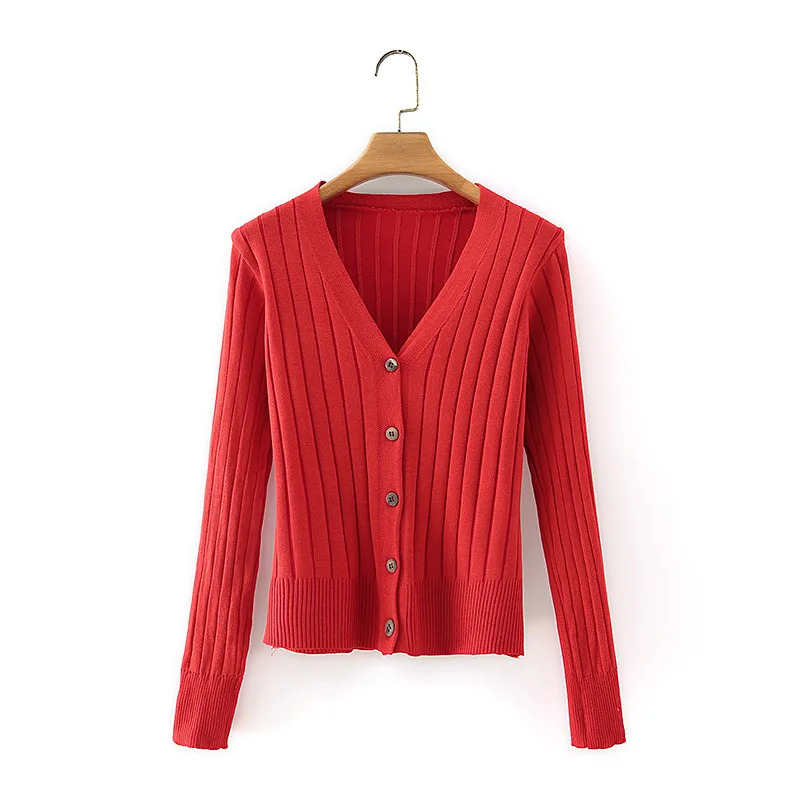 

2020 Autumn Winter Knitting Cotton Women's Sweaters Buttons Short Cardigans Elegant Knitted Single Breasted Knitwear Cardigan