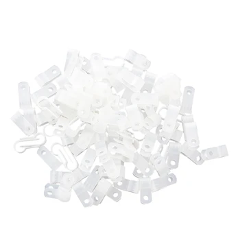 

100 Pcs White Nylon Cable Clamp Organizer