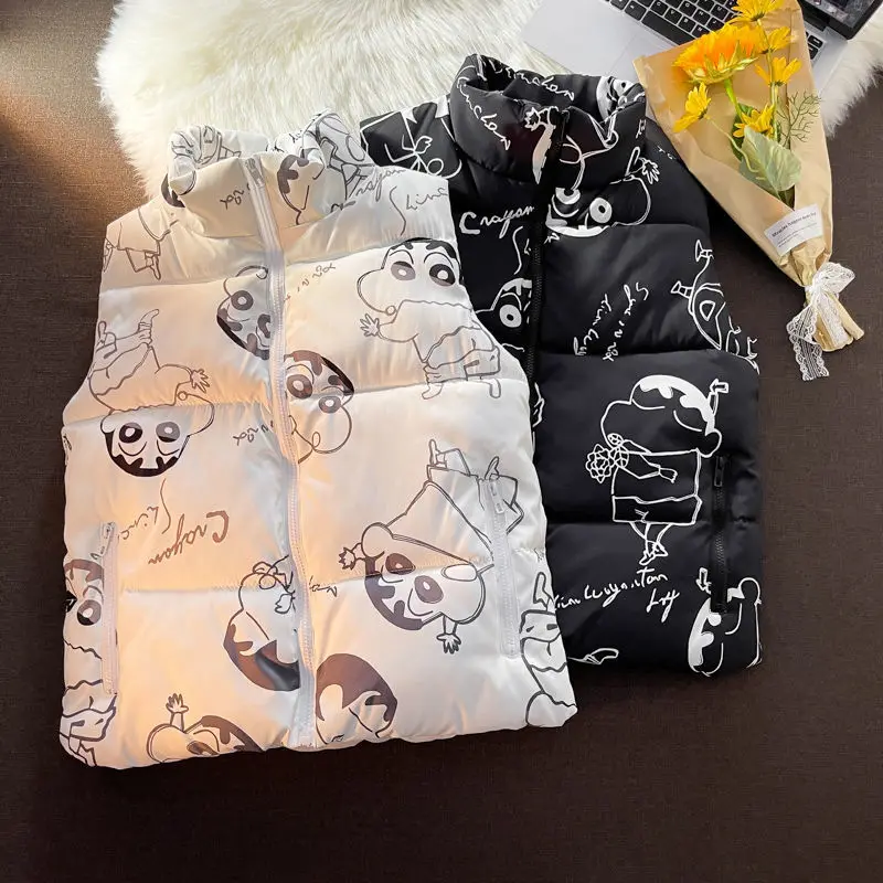 Жилет-пуховик женский зимний мультяшный жакет в стиле Харадзюку для мужчин и