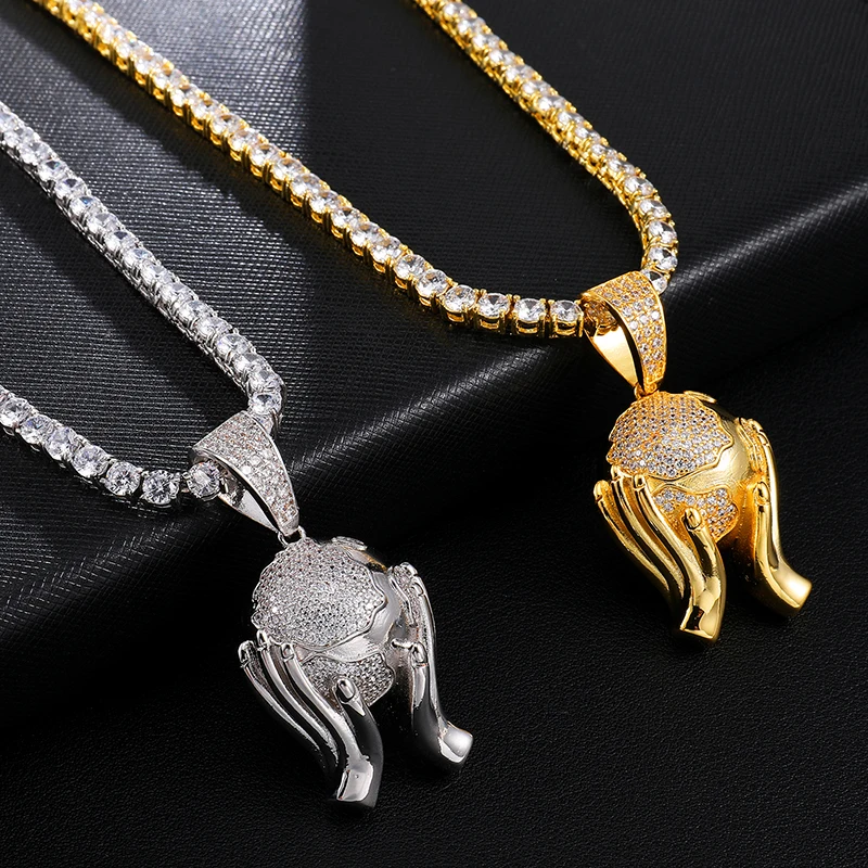 US7 Bling Iced Out ручная подвеска на шею и микро проложенный CZ Шейный Платок для мужчин