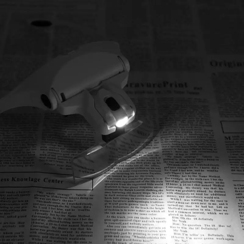 Регулируемый объектив держатель лупы Лупа увеличительные очки с 2 светодиодный