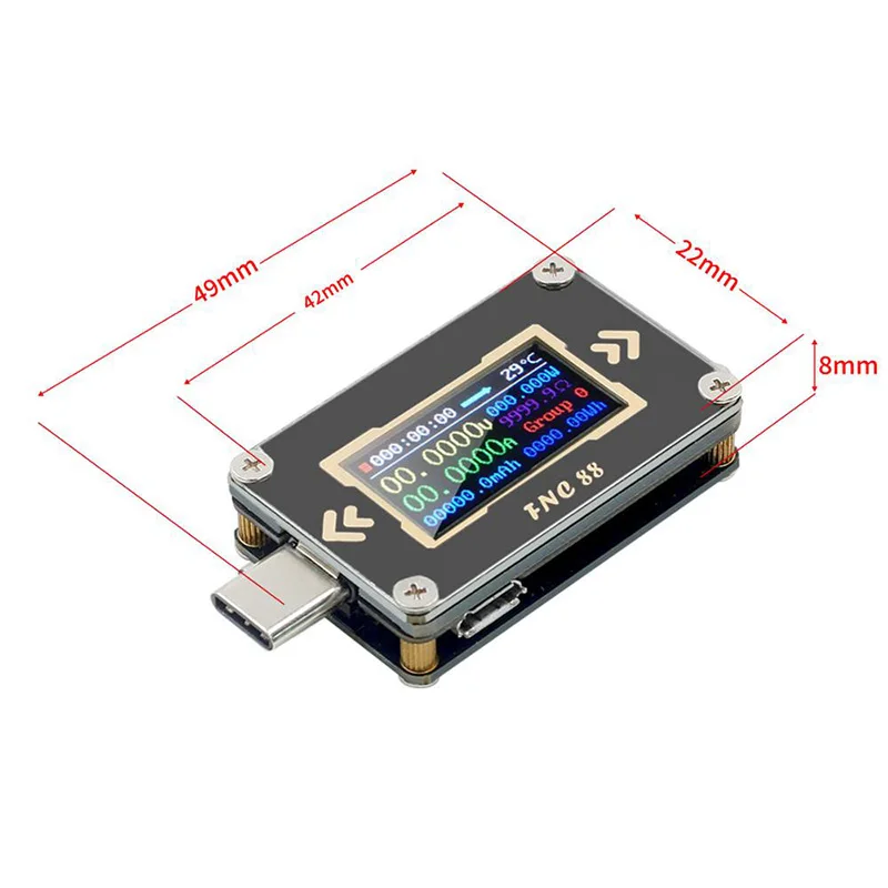 FNC88 тип-c PD триггер тестер батареи USB-C Вольтметр Амперметр Напряжение измеритель тока мультиметр PD зарядное устройство батарея USB Тестер