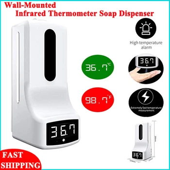 

2 in 1 Infrared Thermometer K9 Automatic Soap Dispenser Palm Temperature Measurement and Disinfection Integrated Machine 1000ml