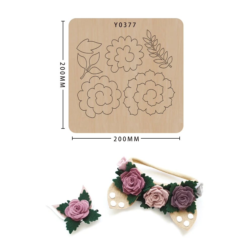 Rose paper flower Scrapbooking Die Cut DIY handmade Wooden Diecutting