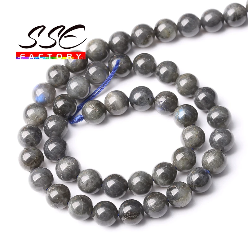 High quality Natural Spectrolite gem Stone beads black Round smooth Labradorite Loose gem Beads for Jewelry Making Bracelet gift