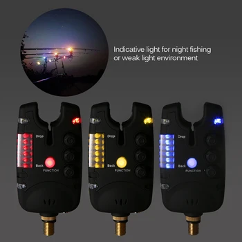 

Lixada Wireless Fishing Alarm Set 4 Fishing Bite Alarms + 1 Receiver in Case LED Carp Fishing Alert with Zippered Case