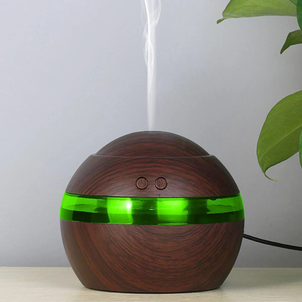 Colorful Wooden LED Ultrasonic Aroma Humidifier Diffuser Car Air Purifier For Bedroom Living Room Bathroom Electric Humidifier