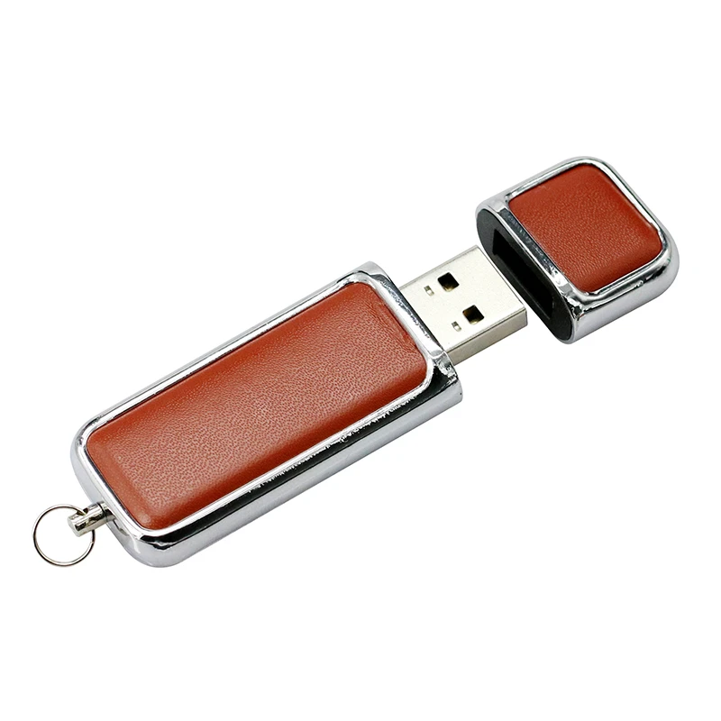 Простой кожаный бизнес USB подарок для учителя ручка-накопитель 16 Гб 64 ГБ 32 ГБ 4 ГБ 128 8 Гб Флешка usb флеш-карта памяти с кольцом для ключей