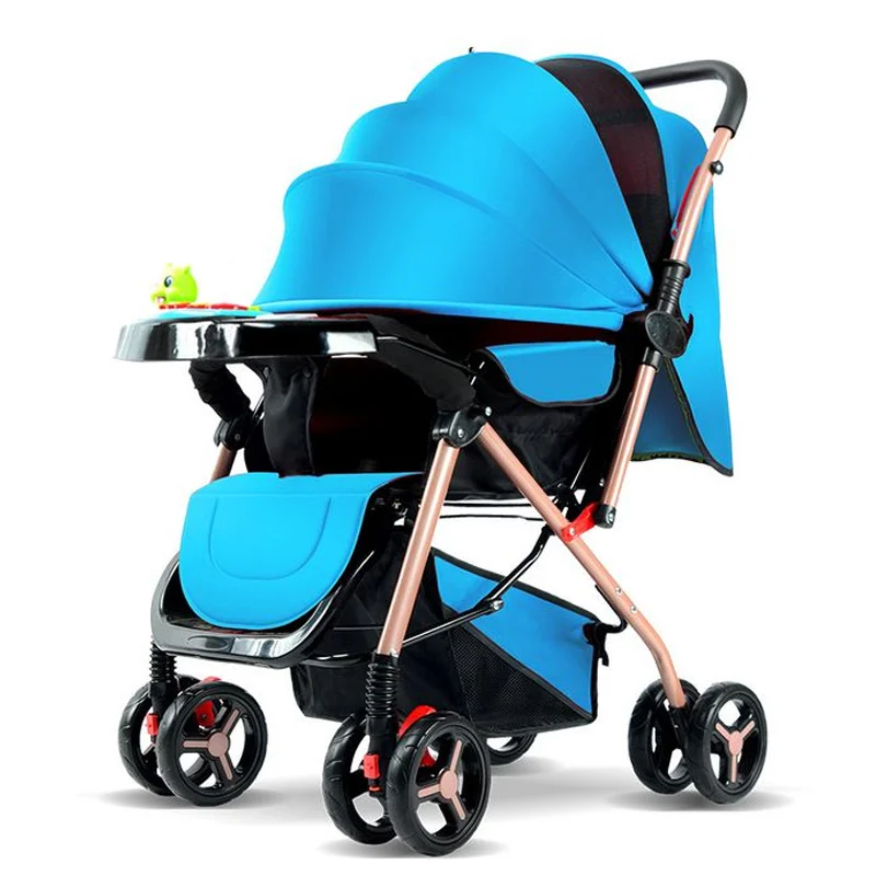 IMBABY Multifunctional Baby Stroller Newborn Stroller Trolley Travel Aluminium Baby Stroller for 0-3 years Baby - Цвет: Blue