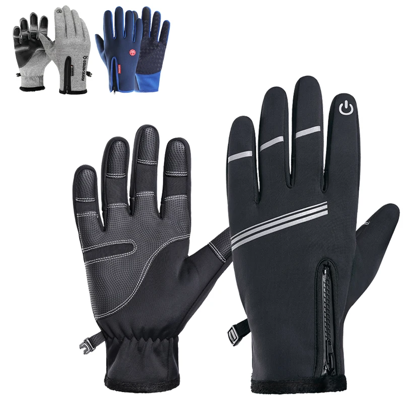 

Sireck Polar Fleece Keep Warm Winter Full Long Finger Touchscreen Motorcycle Cycling Gloves Bicycle Bike Gloves Anti-slip Gloves