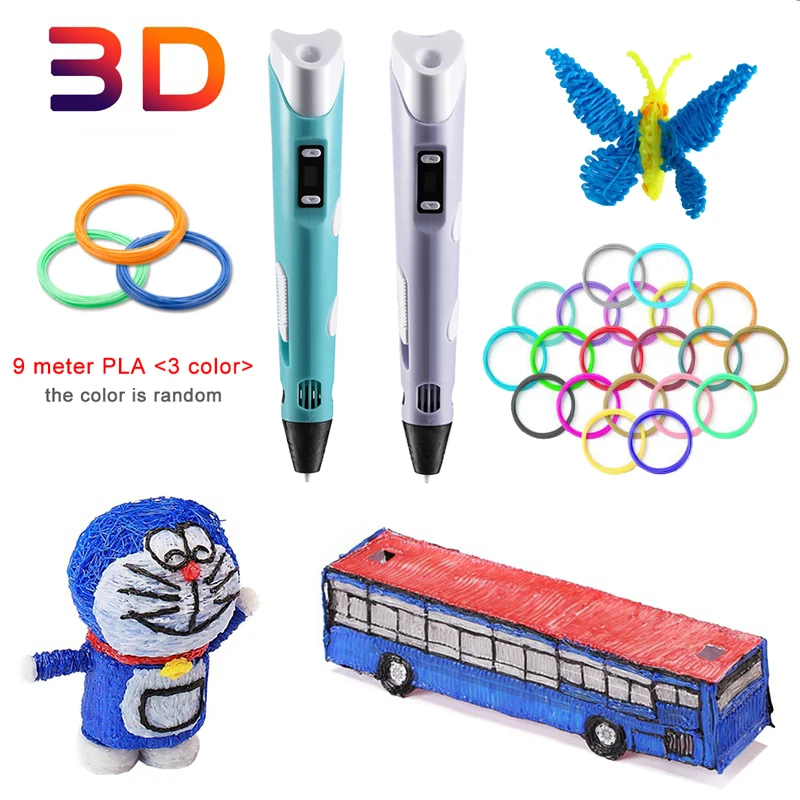 3d-ручка KYY со светодиодный ным дисплеем ручка для рисования с поддержкой ABL PLA нити