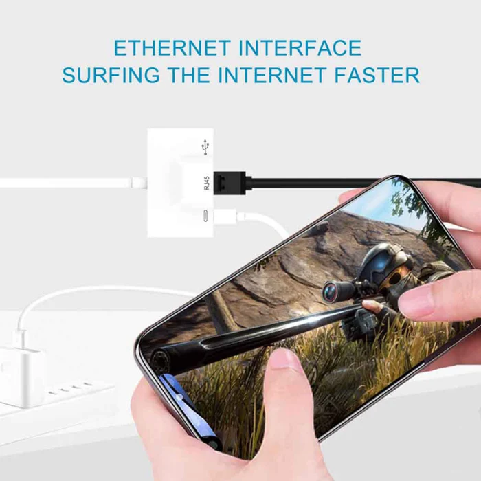 Type-C NIC конвертер для подключения смартфона Ethernet Кабель-адаптер для RJ45