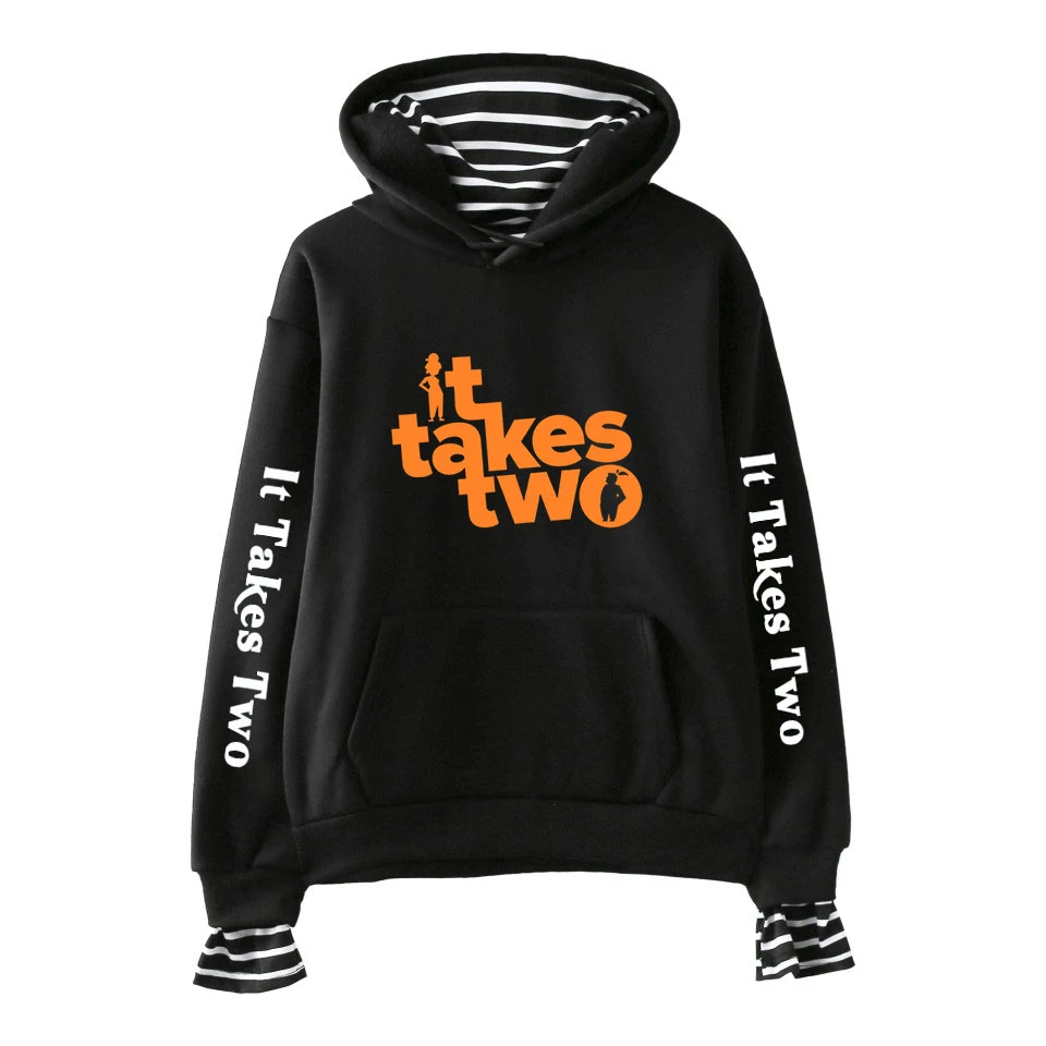 It Takes Two Fake Two Hoodie Piece Female  Hoodie Long Sleeve Sweatshirt Harajuku Streetwear Fashion Autumn New