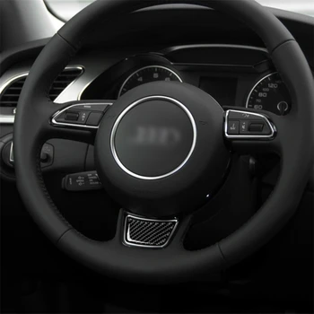 

Carbon Fiber Decoration Steering Wheel Frame Cover Trim Sticker SLine Quattro for Audi A3 S3 2014-2019 Car Decal Accessories