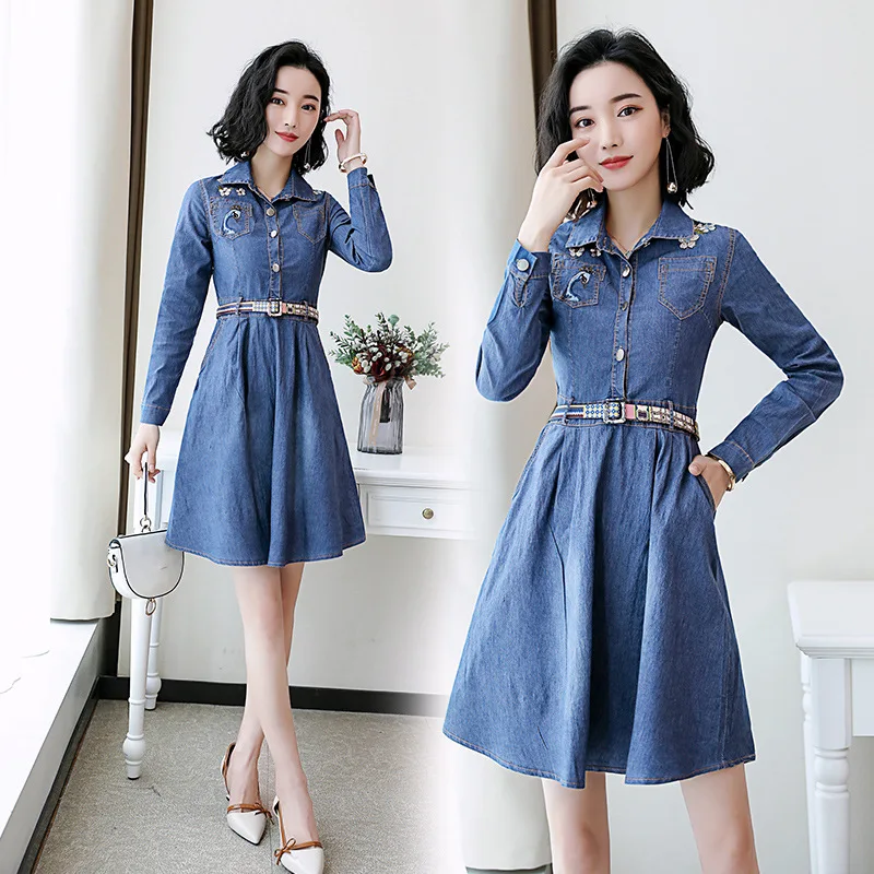 

Computer Cable Lock Women's 2019 Spring Korean-style Long Sleeve Mid-length Very Fairy of France Non-mainstream Skirt