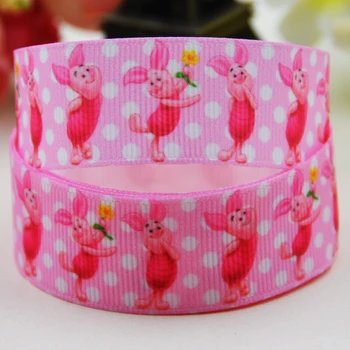 

7/8'' 22mm,1" 25mm,1-1/2" 38mm,3" 75mm Piglet Cartoon Character printed Grosgrain Ribbon party decoration X-02261 10 Yards