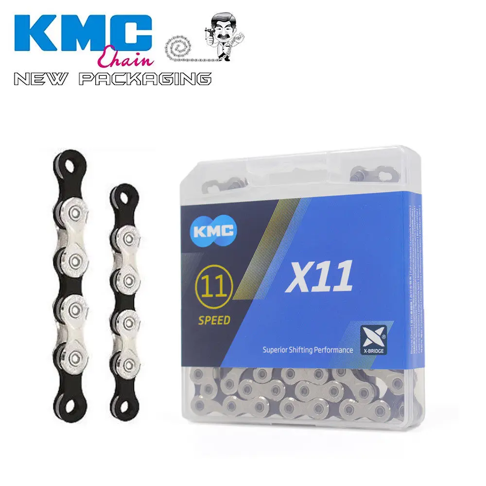 KMC X11 велосипедная цепь 11 скоростная дорога MTB подходит Shimano S ram серебристо черный