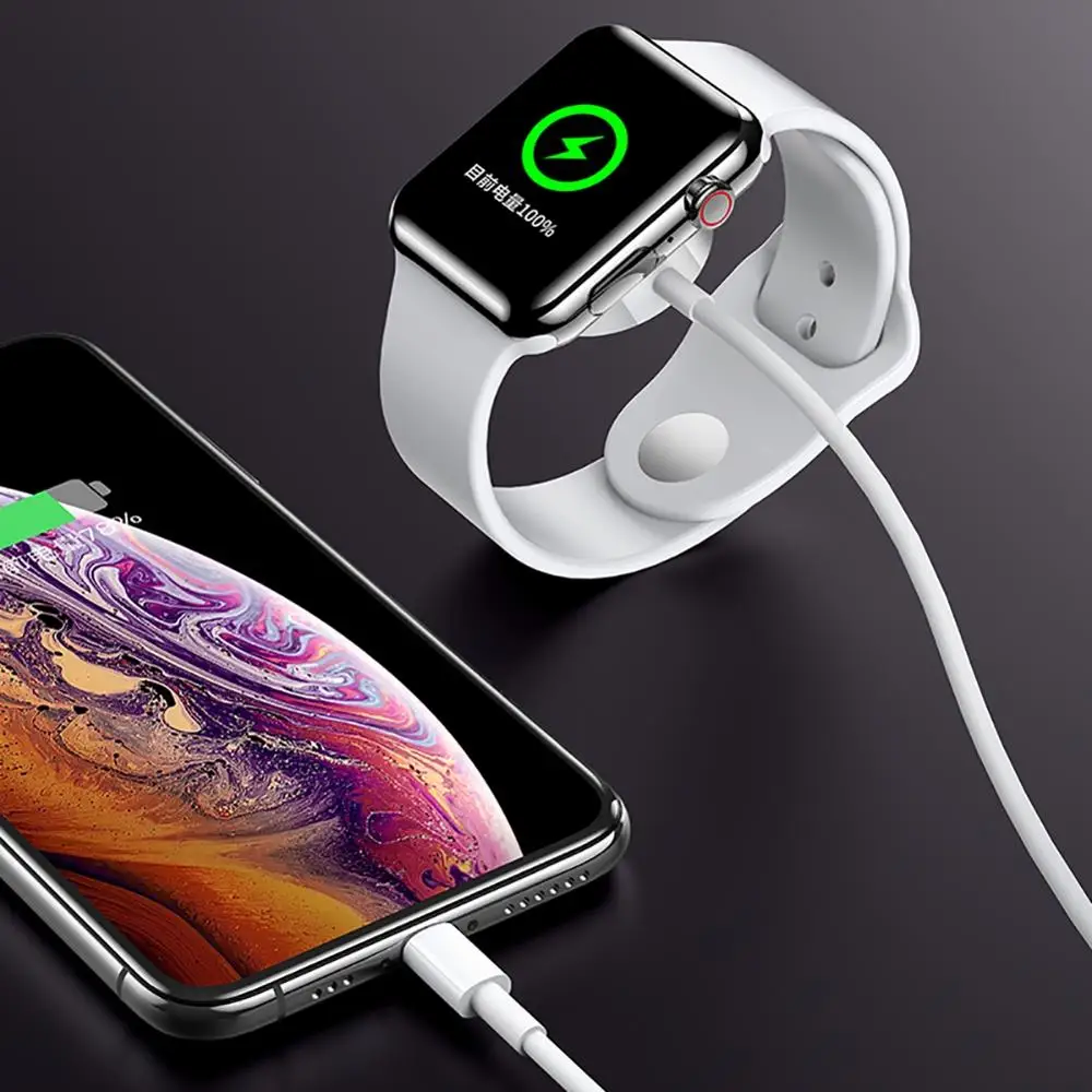 

2 in 1 USB Charging Cable For iPhone 7 8 X XS Max XR Wireless Magnetic Charger for Apple Watch i Watch Series 1 2 3 4