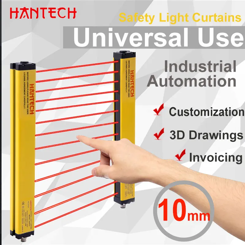 Safety Light Curtains 10mm Universal Use Infrared Sensor Industrial ...
