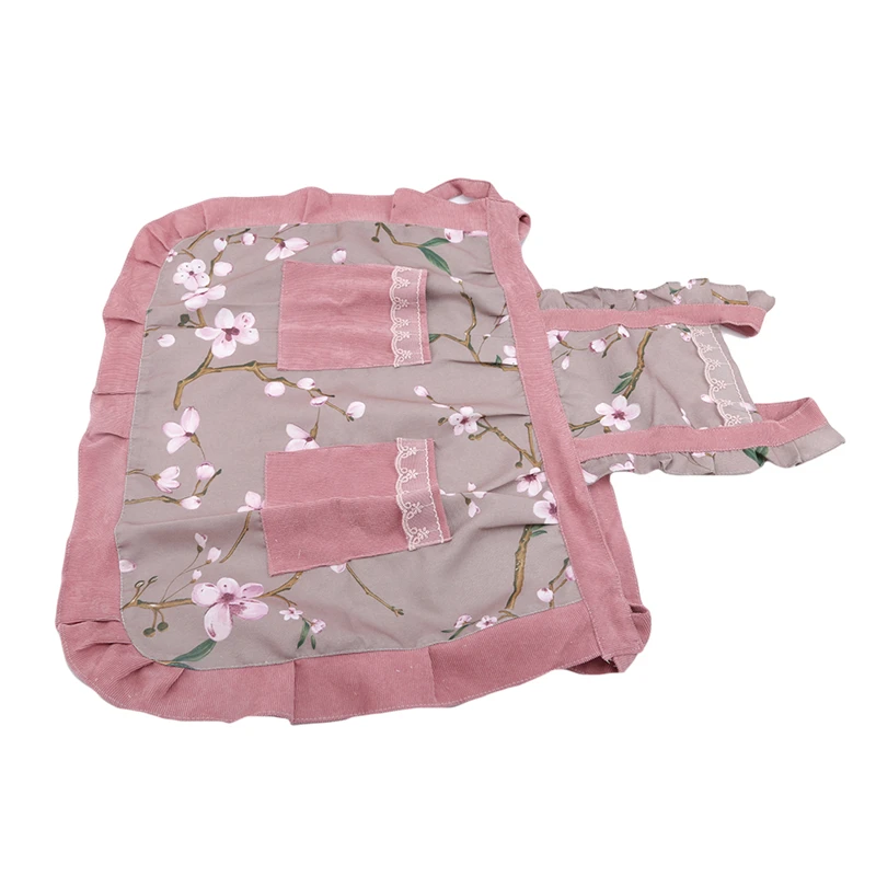 Женский фартук с карманами водонепроницаемый кухонный в клетку из хлопка