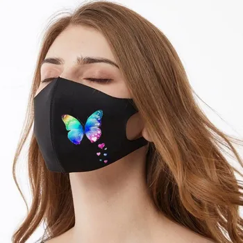 

1pc Mouth Masks for Dust' Protection Anti-Face Mask Washable Earloop Mask Breathable Protection Printing Face Mouth Mask #60