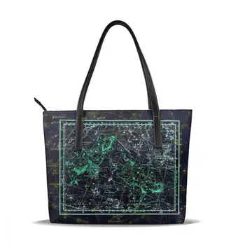 

NOISYDESIGNS Constellations Printing Handbags for Women Girl Shoulder Bag Ladies Femme Shopping Bag PU Leather