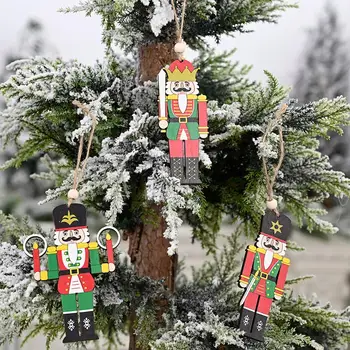 

FENGRISE Christmas Wooden Walnut Soldier Christmas Decoration for Home Cristmas Xmas Tree Pendat Navidad 2020 New Year 2021