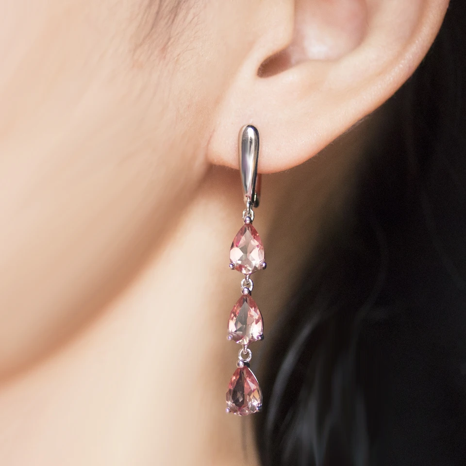 Bolai teardrop color change zultanit earrings solid 925 sterling silver pear 9*6mm created diaspore gemstone fine jewelry womens