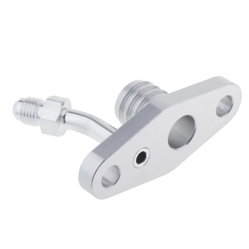 AN4 Fitting Turbo Oil Feed & Return Flange Kit with Gasket & Bolts For TOYOTA CT9/CT12/CT20/CT26 Turbochargers (Silver)