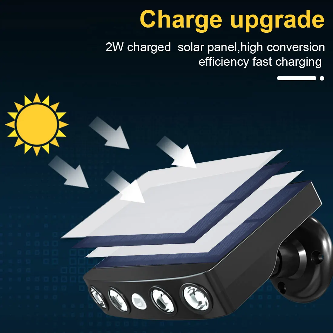 5 Pack Lampara Luz Led Solar Con Detector De Movimiento. Hs