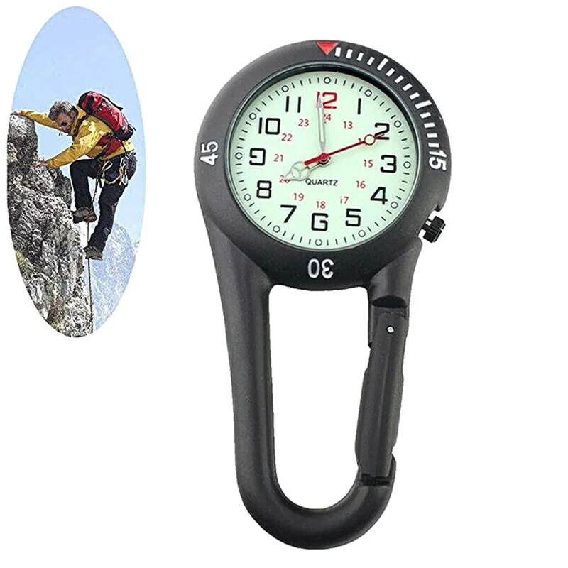 

Clip On Sports Carabiner FOB Watch for Nurses Hiking Mountaineering Backpack JA55
