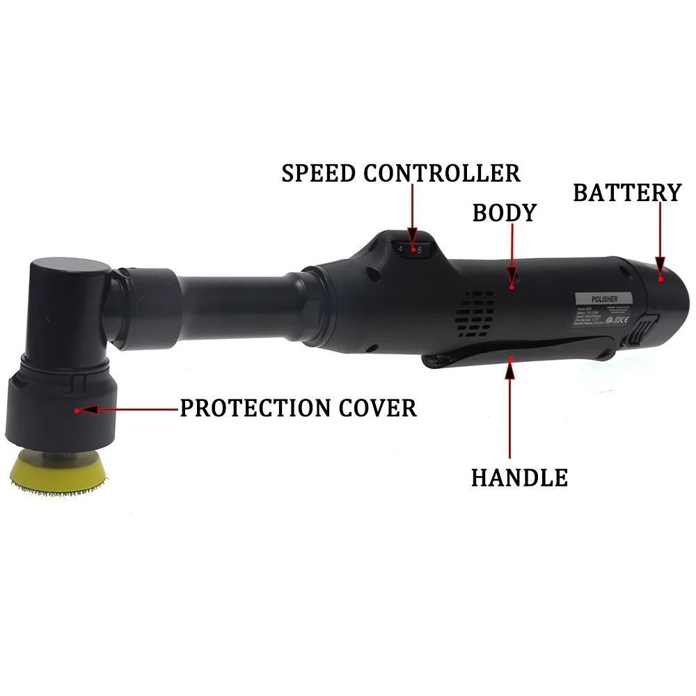 12V Lithium Battery Automotive Polishing Machine Mini Rotary RO/DA Dual Action Eccentric Machine Detail Grinding Set car polisher,cordless car polisher,electric polisher