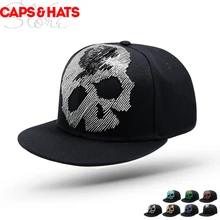 Бейсболка в стиле панк, хип-хоп, кепка с черепом, кепка для бейсбола, кепка для мужчин, уличная плоская Мужская кепка