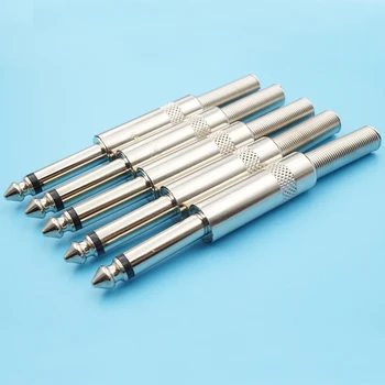 

20pcs 6.5mm Mono Mic Microphone Connector Plug 6.35mm Mental Sophomore Core Audio Amplifier Socket For Guitar Panel Seat Adapter